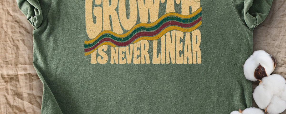 Growth Is Never Linear Retro Wave Comfort Colors T-Shirt