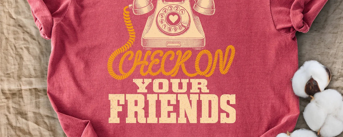Check On Your Friends Vintage Telephone Comfort Colors T-Shirt