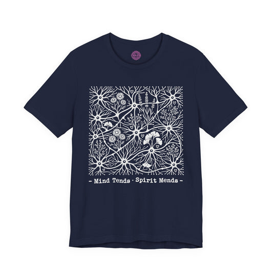 Mind Tends Spirit Mends Neural Garden Premium Unisex T-Shirt