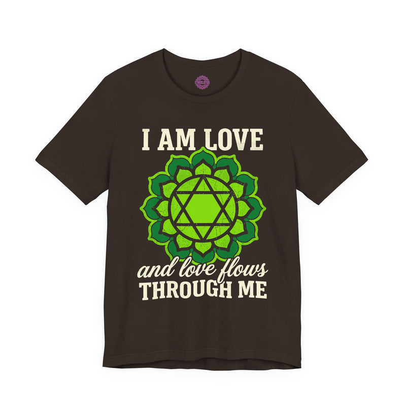 I Am Love and Love Flows Through Me Heart Chakra Mandala Premium Unisex T-Shirt
