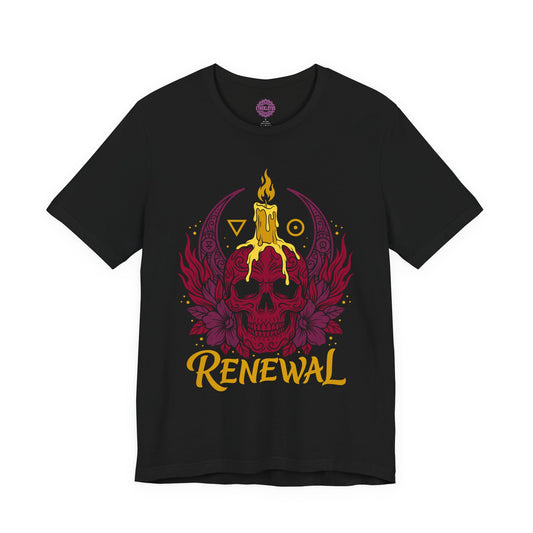Renewal Sacred Skull Candle Mandala Premium Unisex T-Shirt