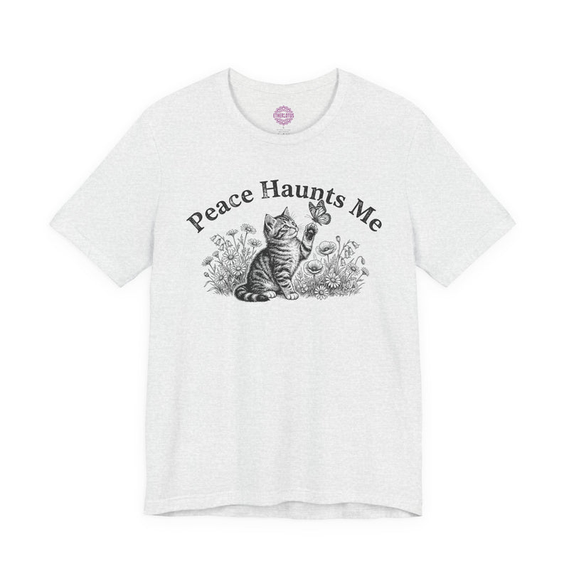 Peace Haunts Me Kitten Premium Unisex T-Shirt