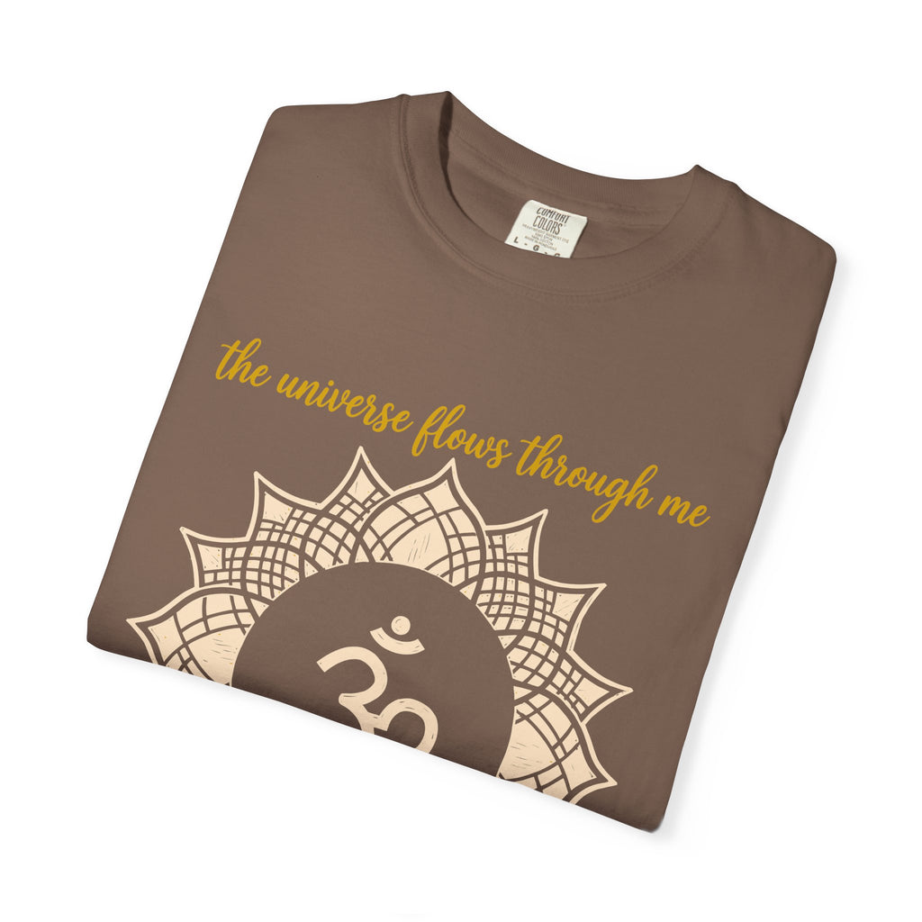 The Universe Flows Through Me Limitless and Pure Crown Chakra Om Comfort Colors® Unisex T-Shirt