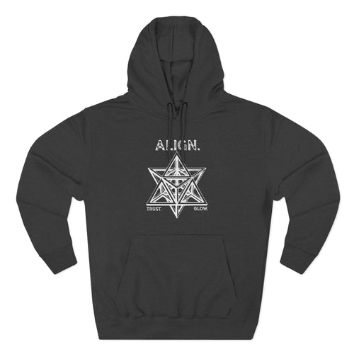 Align Trust Glow Merkaba Sacred Geometry Premium Unisex Hoodie