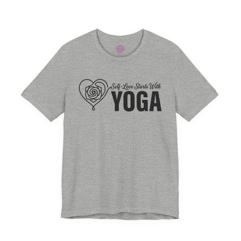 Self-Love Starts With Yoga Rose Heart Premium Unisex T-Shirt