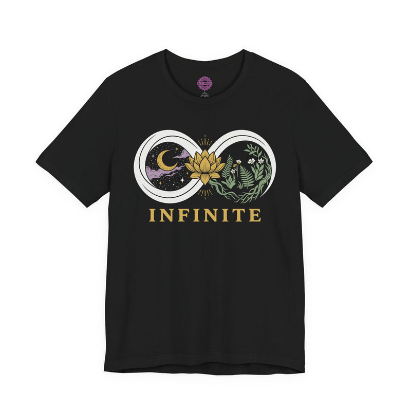 Infinite Cosmic Lotus Moon Botanical Premium Unisex T-Shirt