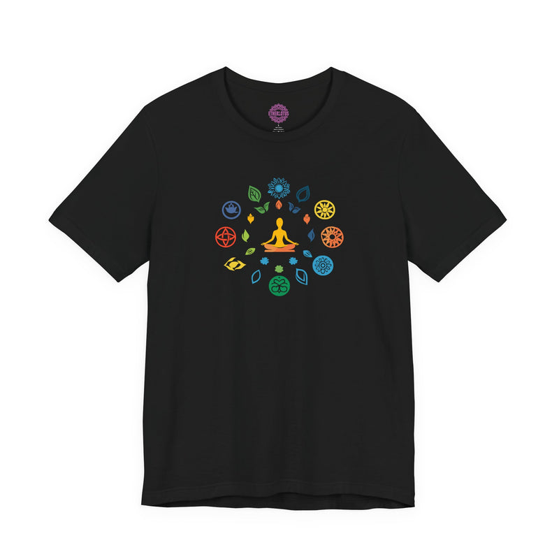 Sacred Wellness Symbols Meditation Spiritual Circle Premium Unisex T-Shirt