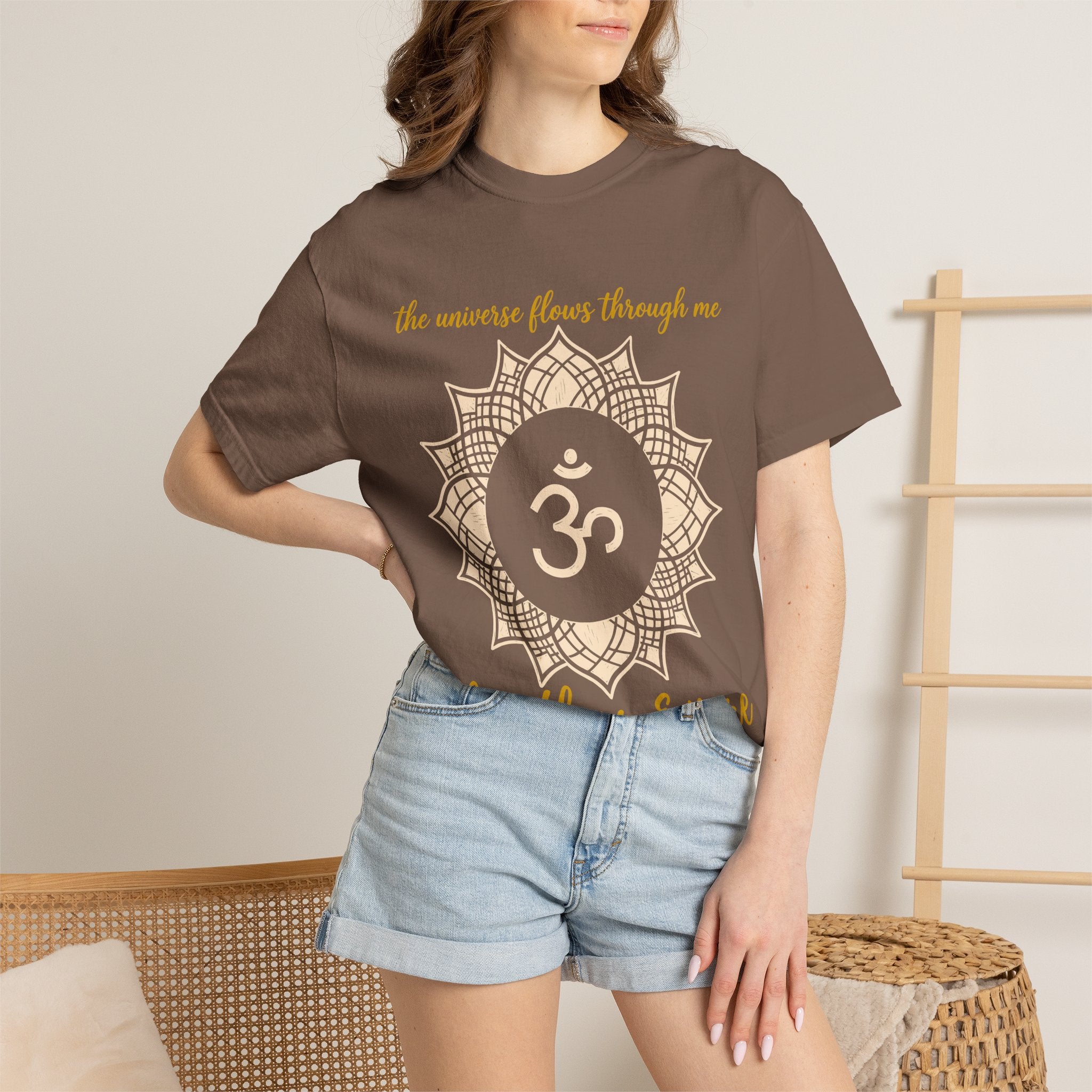The Universe Flows Through Me Limitless and Pure Crown Chakra Om Comfort Colors® Unisex T-Shirt