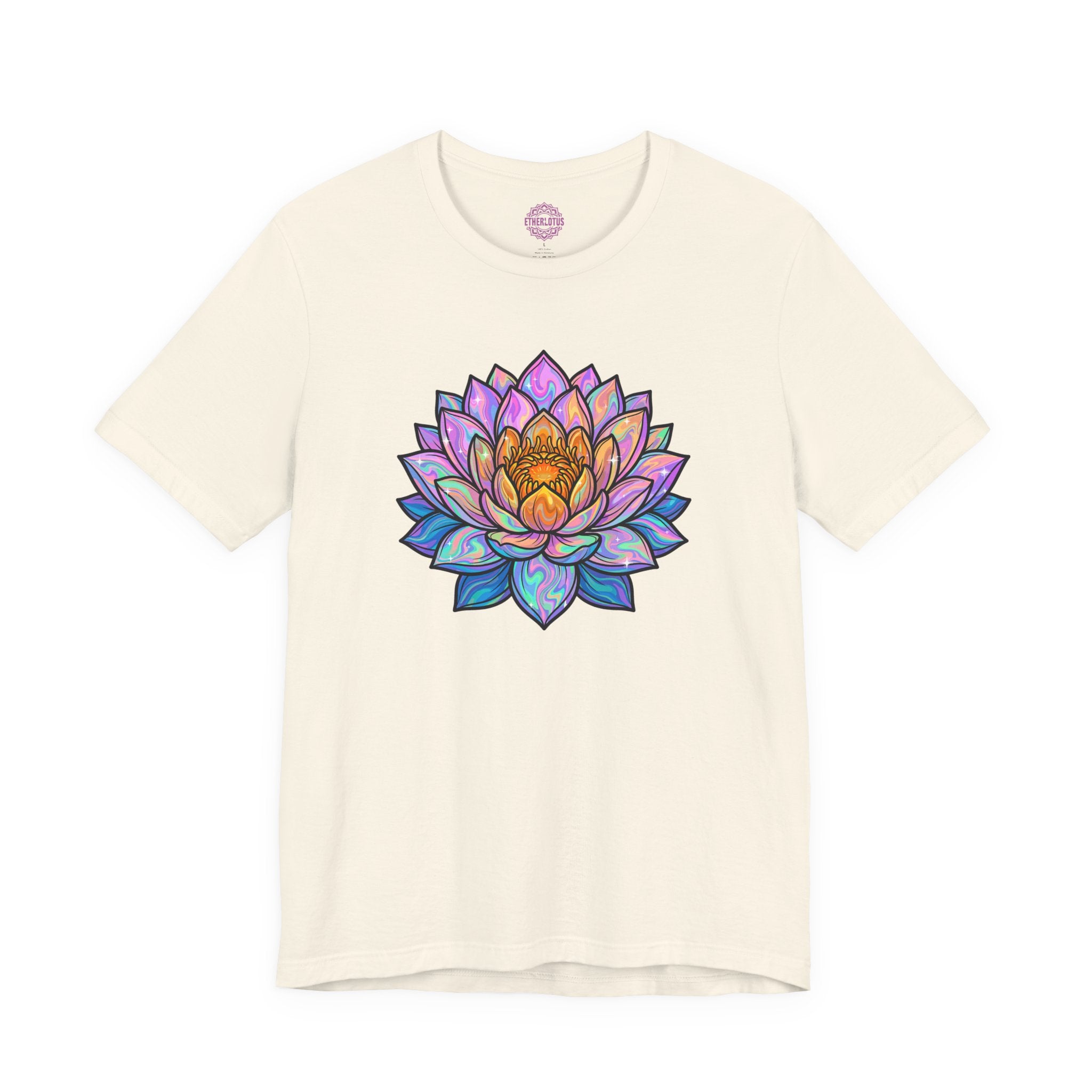 Holographic Iridescent Lotus Crystal Energy Premium Unisex T-Shirt