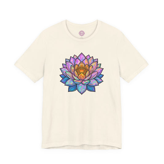 Holographic Iridescent Lotus Crystal Energy Premium Unisex T-Shirt