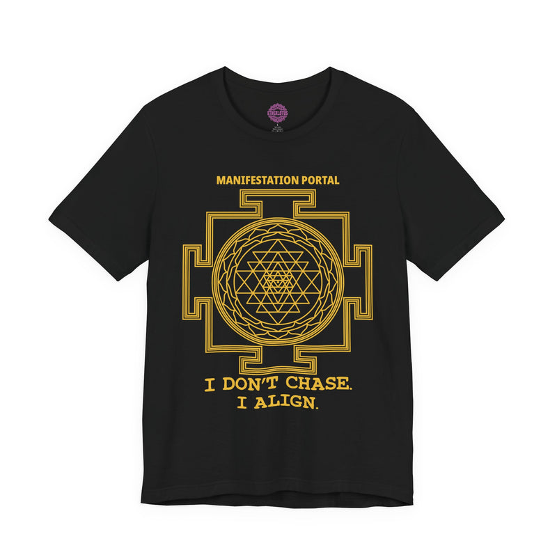 Sri Yantra "Manifestation Portal" I Don't Chase I Align Gold Premium Unisex T-Shirt