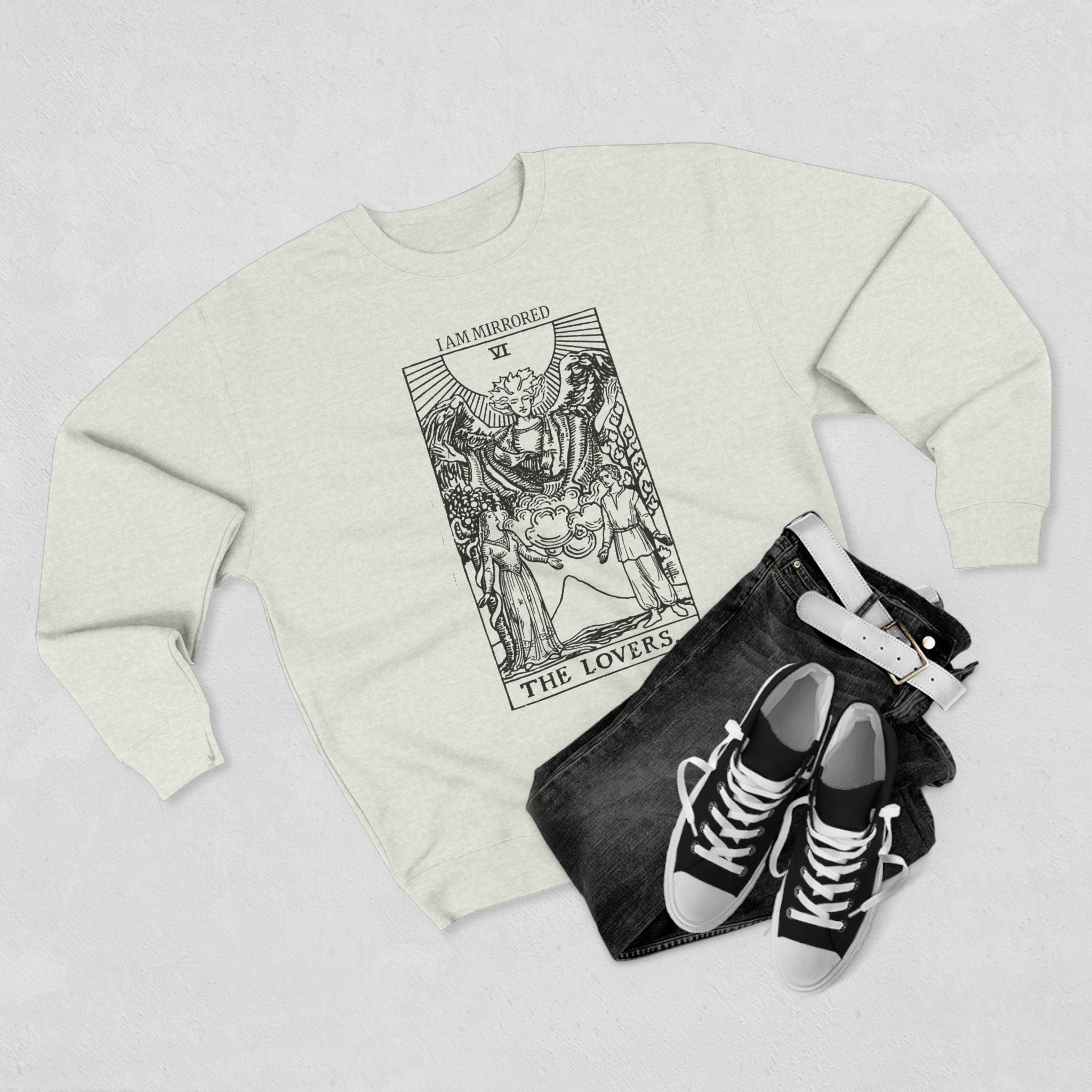 The Lovers Mirrored Soul Tarot Premium Unisex Sweatshirt