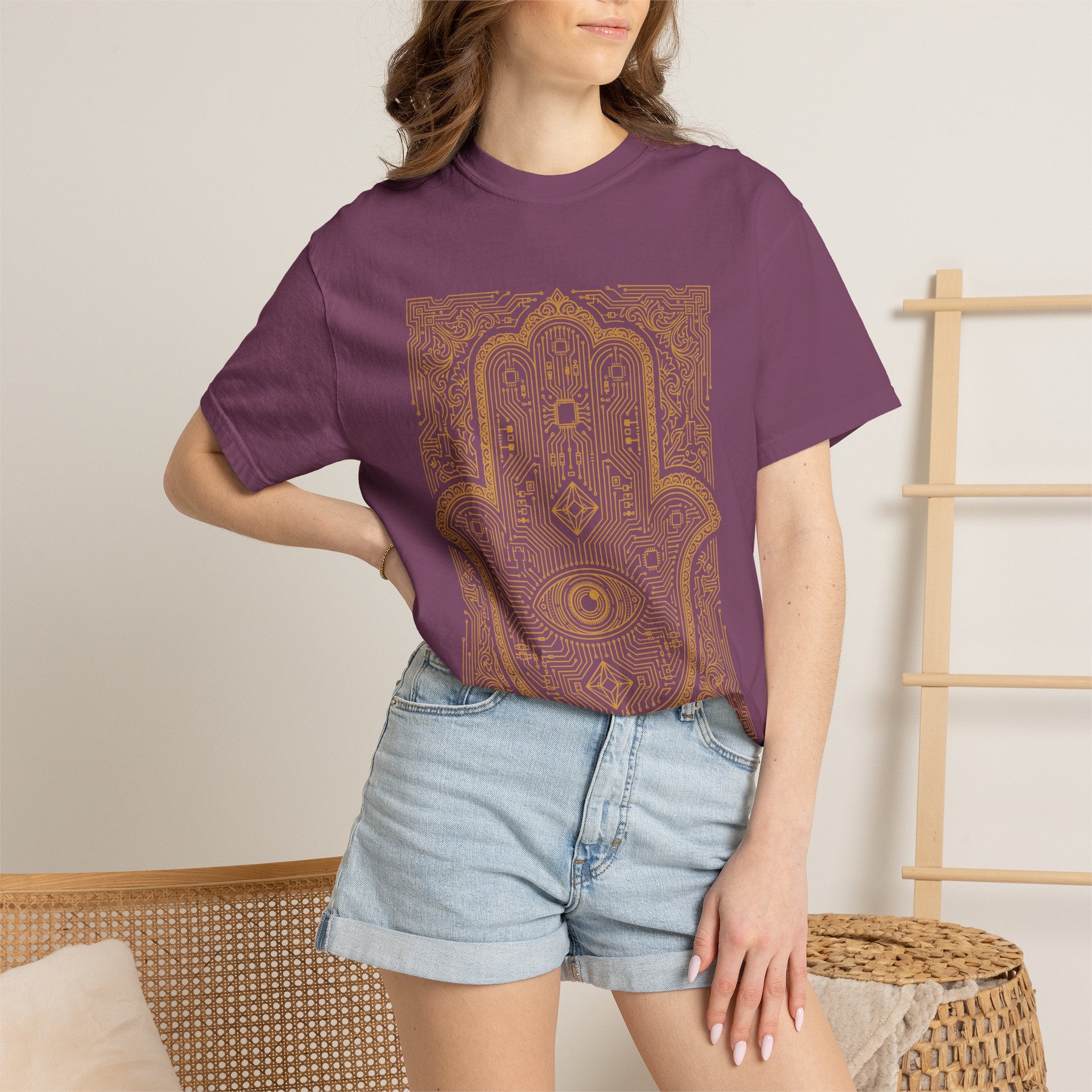 Sacred Circuit Hamsa Divine Protection Comfort Colors® Unisex T-Shirt