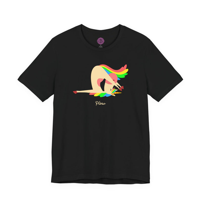 Yoga Unicorn Plow Pose Halasana Rainbow Premium Unisex T-Shirt