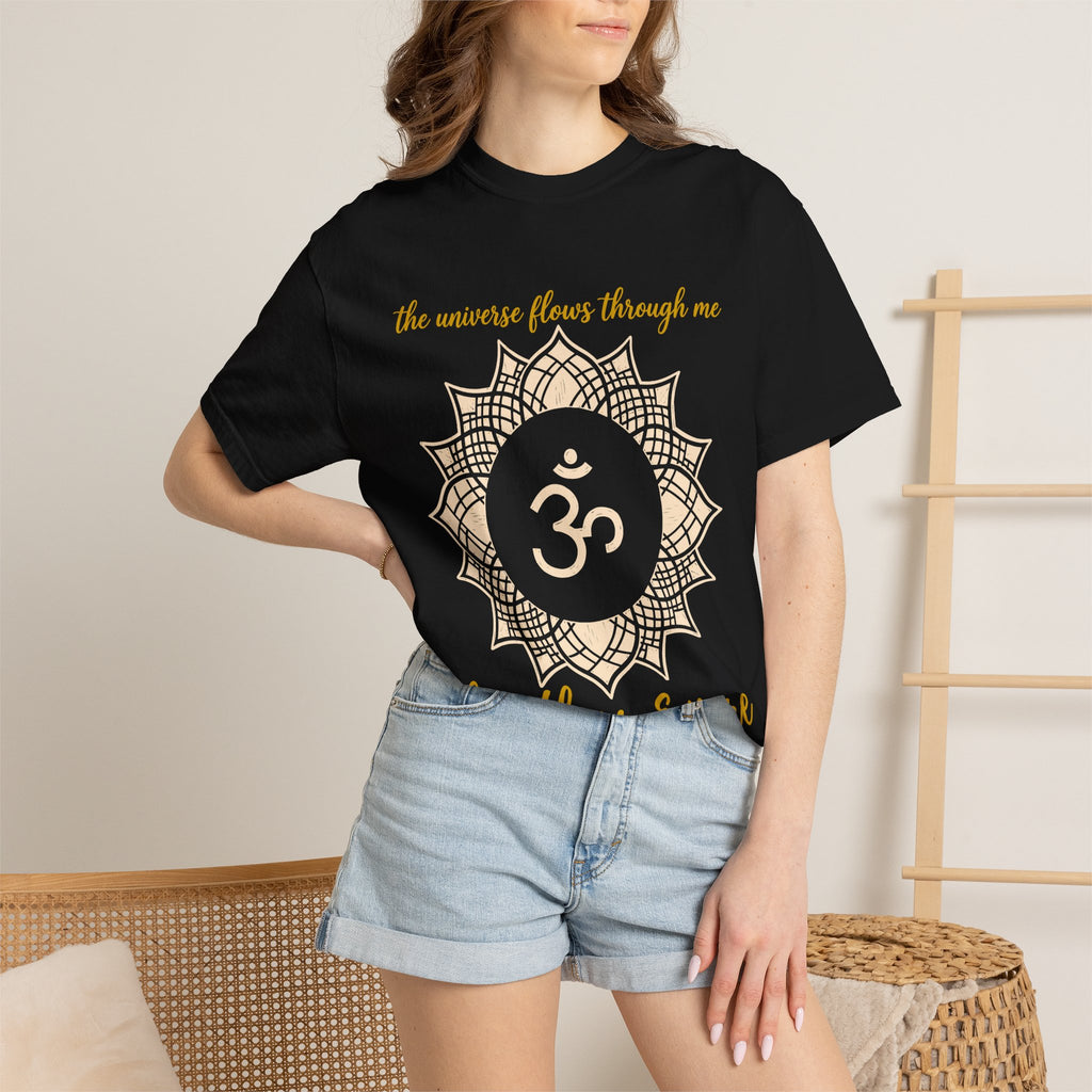 The Universe Flows Through Me Limitless and Pure Crown Chakra Om Comfort Colors® Unisex T-Shirt