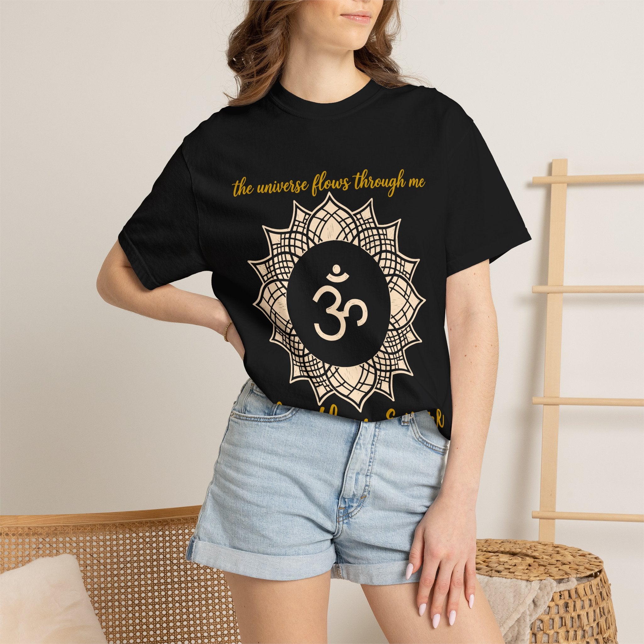 The Universe Flows Through Me Limitless and Pure Crown Chakra Om Comfort Colors® Unisex T-Shirt