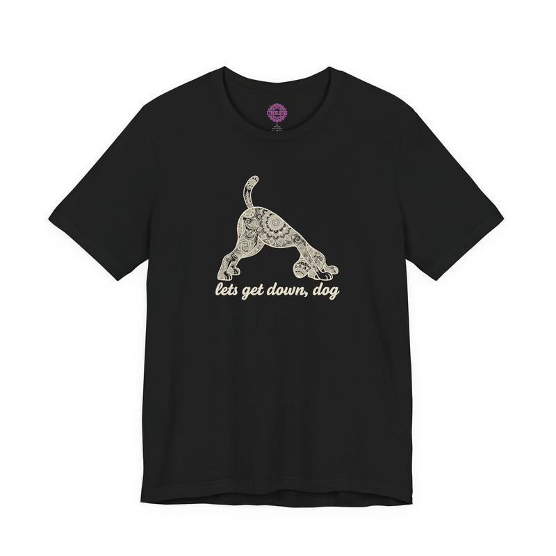 Lets Get Down Dog Mandala Premium Unisex T-Shirt