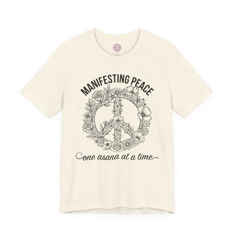Manifesting Peace One Asana at a Time Floral Yoga Premium Unisex T-Shirt