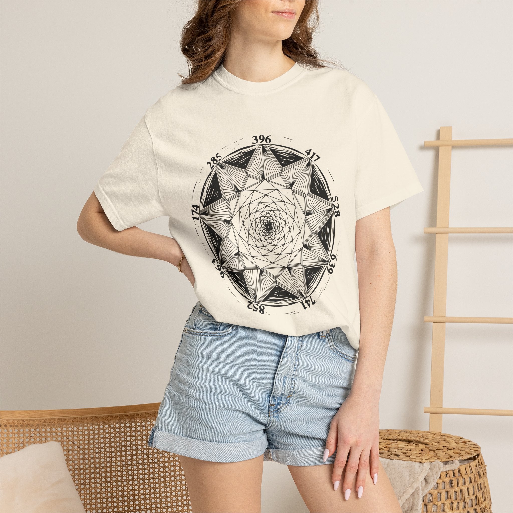 All Solfeggio Frequencies Sacred Geometry Mandala Vibrational Art Comfort Colors® Unisex T-Shirt