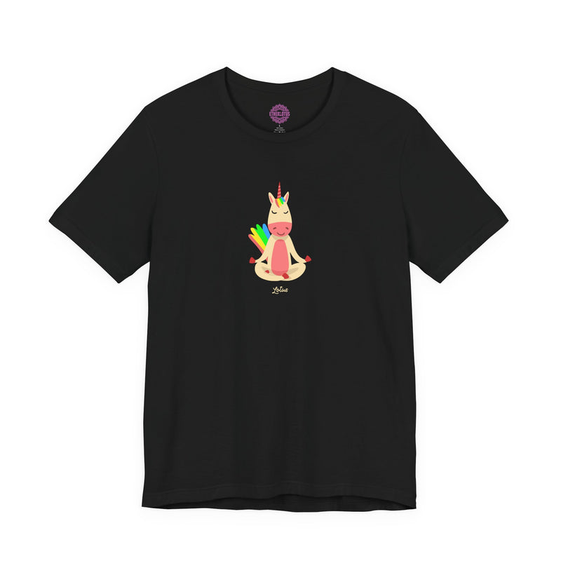 Yoga Unicorn Lotus Pose Meditation Rainbow Premium Unisex T-Shirt