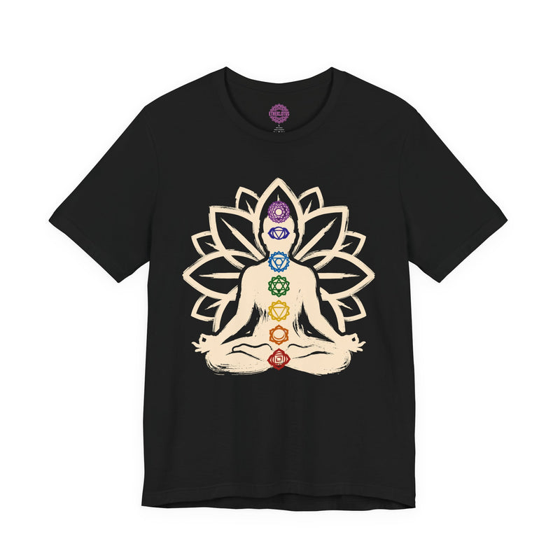 Seven Chakras Meditation Figure Lotus Mandala Energy Body Premium Unisex T-Shirt