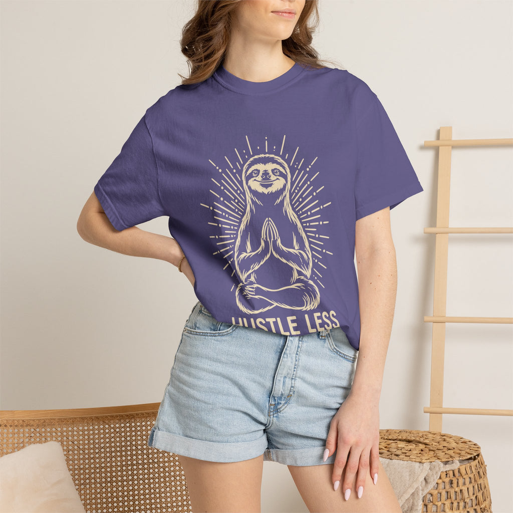 Hustle Less Hang More Sloth Yoga Meditation Mindful Comfort Colors® Unisex T-Shirt