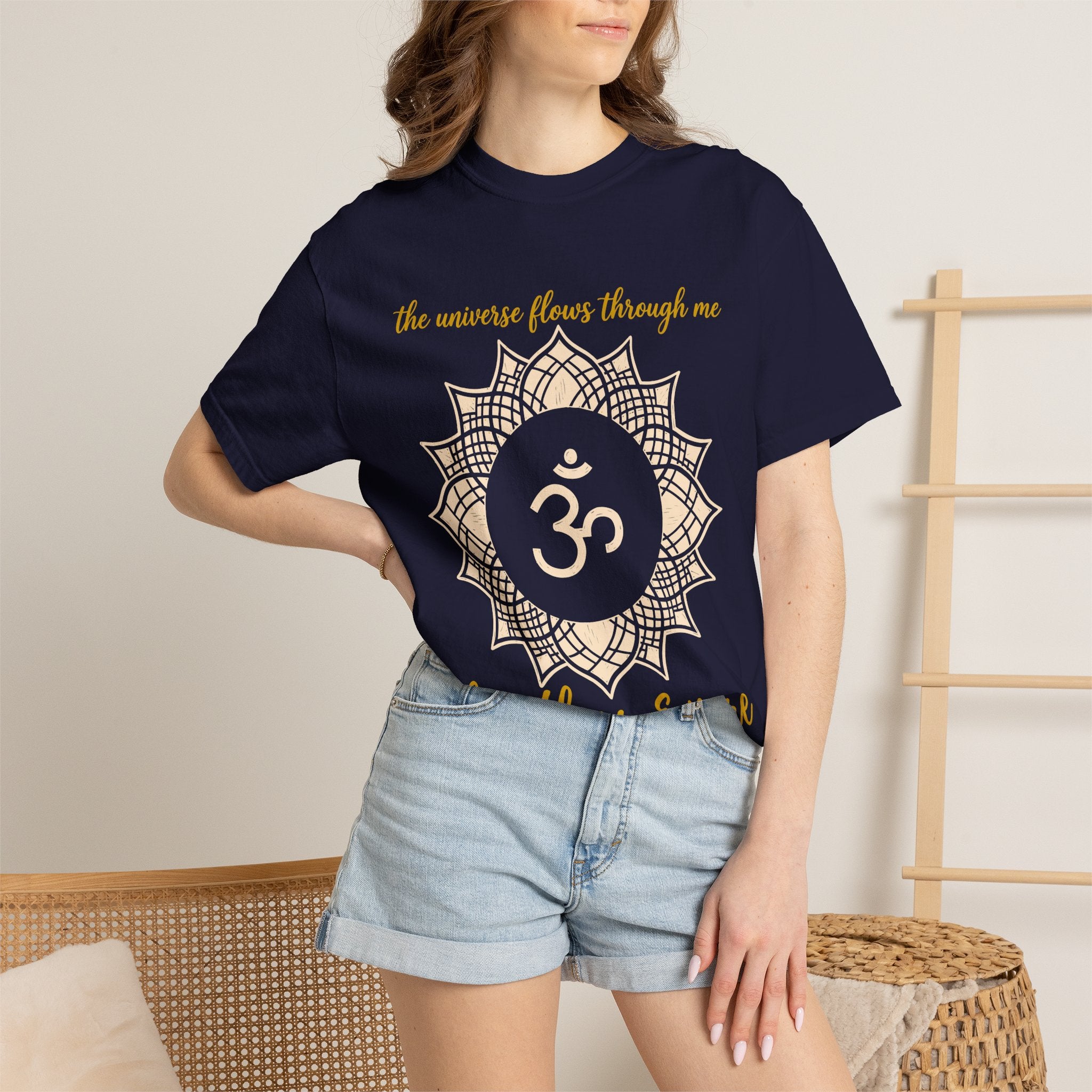 The Universe Flows Through Me Limitless and Pure Crown Chakra Om Comfort Colors® Unisex T-Shirt