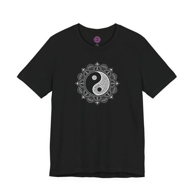 Yin Yang Mandala Lotus Star Sacred Geometry Balance Premium Unisex T-Shirt