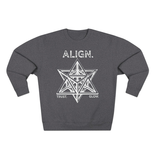 Align Trust Glow Merkaba Sacred Geometry Premium Unisex Sweatshirt