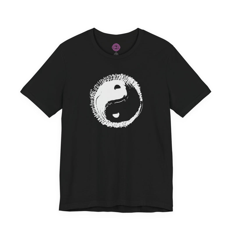 Yin Yang Raw Scribble Sketch Balance Authentic Premium Unisex T-Shirt