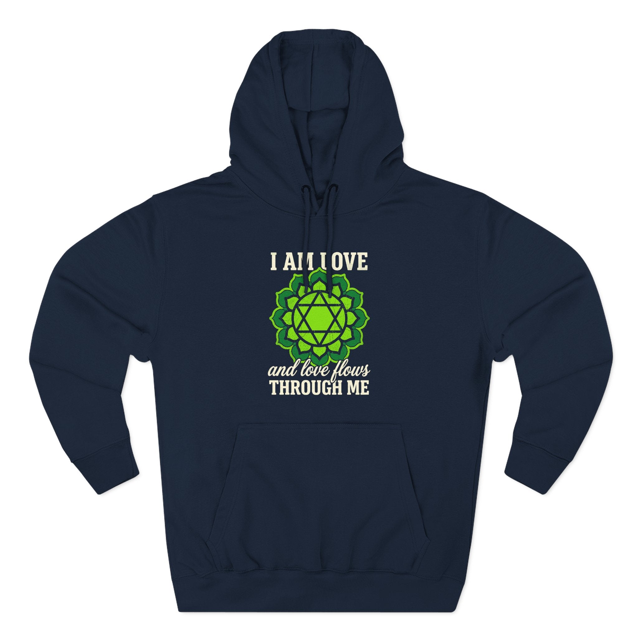 I Am Love and Love Flows Through Me Heart Chakra Mandala Premium Unisex Hoodie