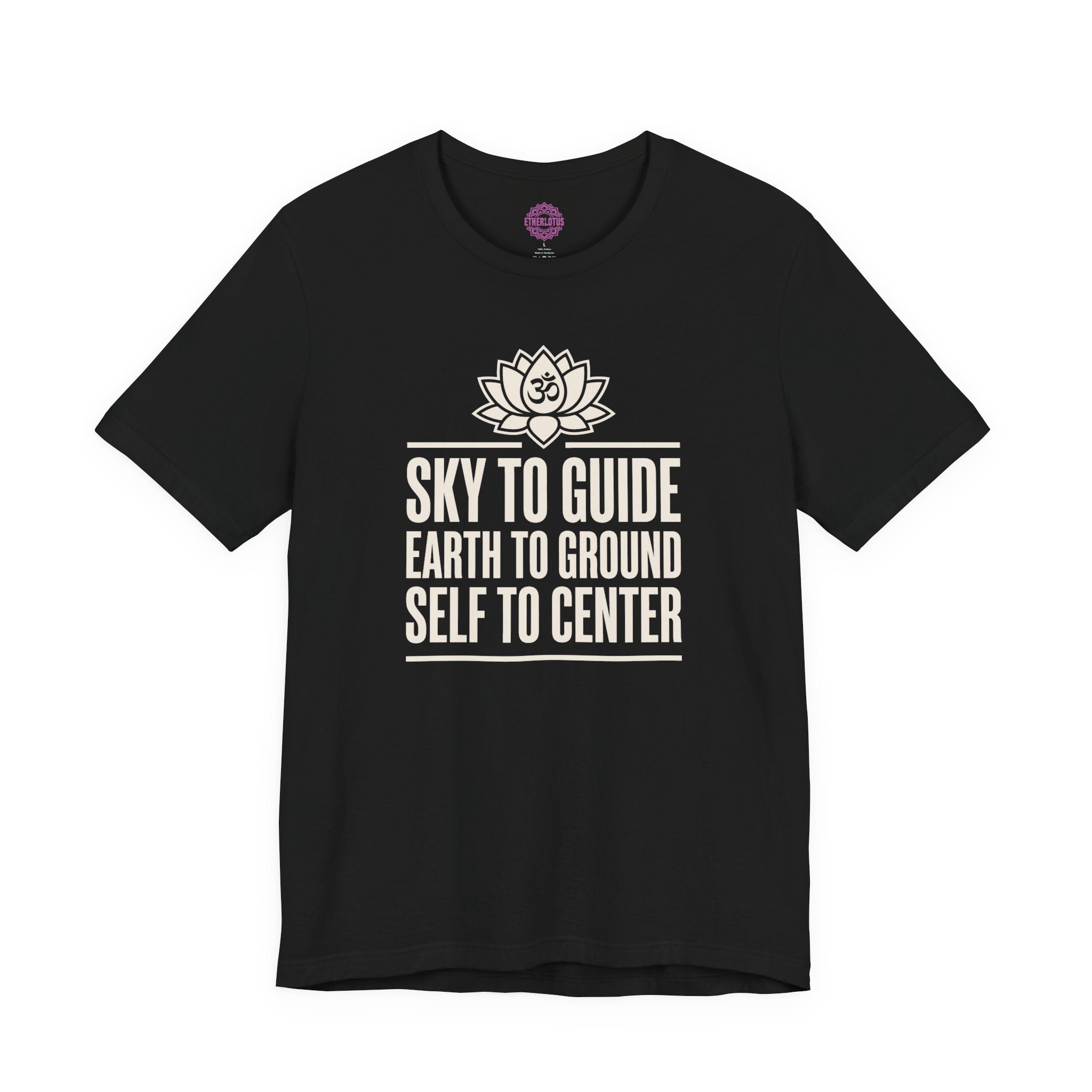 Sky to Guide Earth to Ground Self to Center Om Lotus Premium Unisex T-Shirt