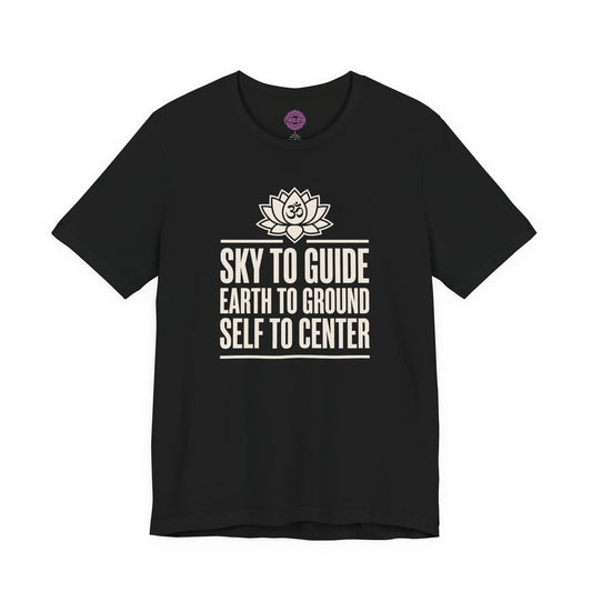 Sky to Guide Earth to Ground Self to Center Om Lotus Premium Unisex T-Shirt