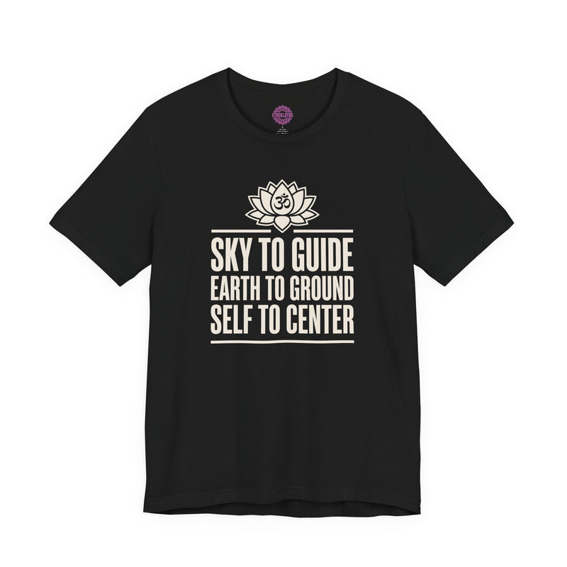 Sky to Guide Earth to Ground Self to Center Om Lotus Premium Unisex T-Shirt