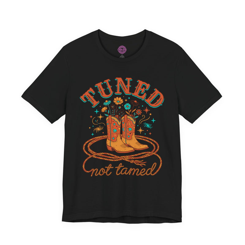 Tuned Not Tamed Coastal Cowgirl Western Astrology Premium Unisex T-Shirt