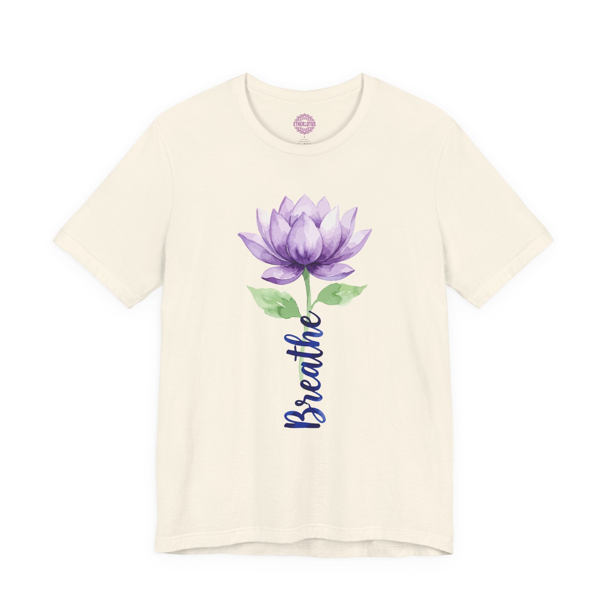 Breathe Watercolor Purple Lotus Stem Premium Unisex T-Shirt