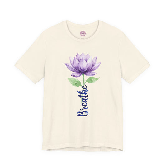 Breathe Watercolor Purple Lotus Stem Premium Unisex T-Shirt