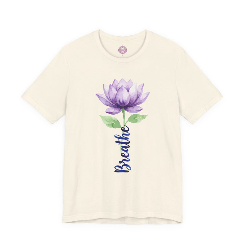 Breathe Watercolor Purple Lotus Stem Premium Unisex T-Shirt