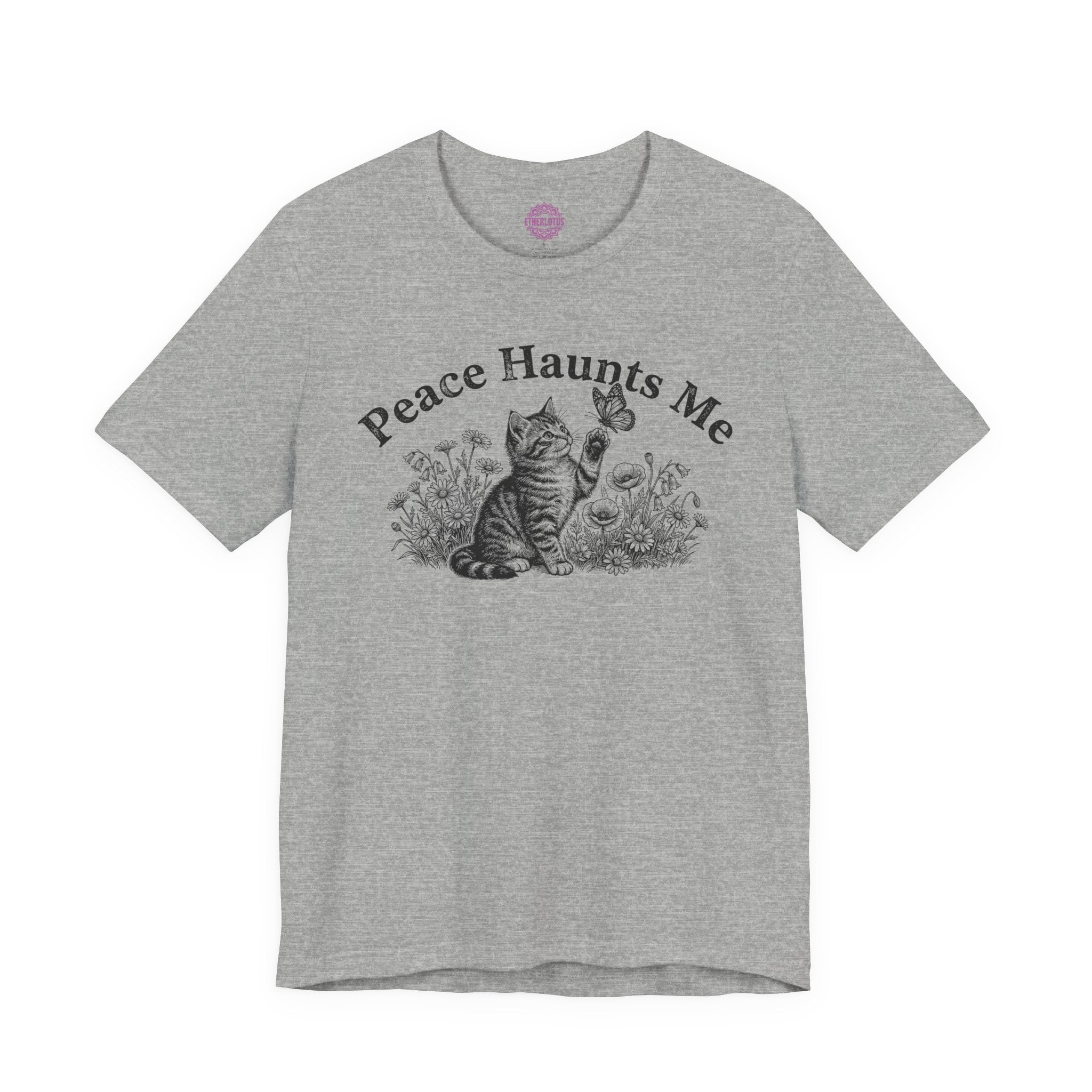 Peace Haunts Me Kitten Premium Unisex T-Shirt