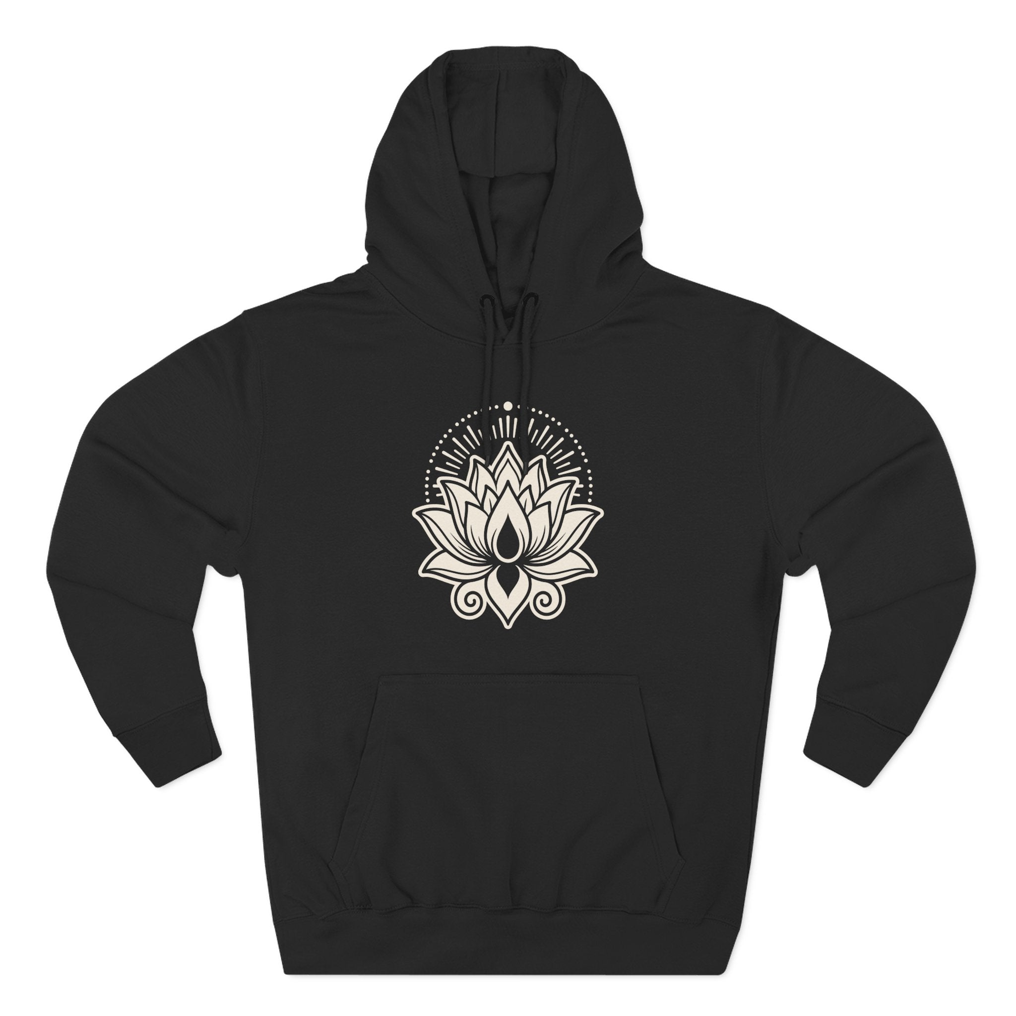 Sacred Lotus Radiant Light Aura Botanical Premium Unisex Hoodie