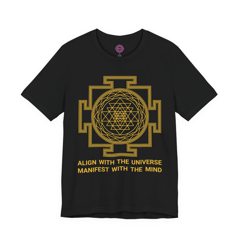 Sri Yantra "Align & Manifest" Sacred Geometry Gold Premium Unisex T-Shirt