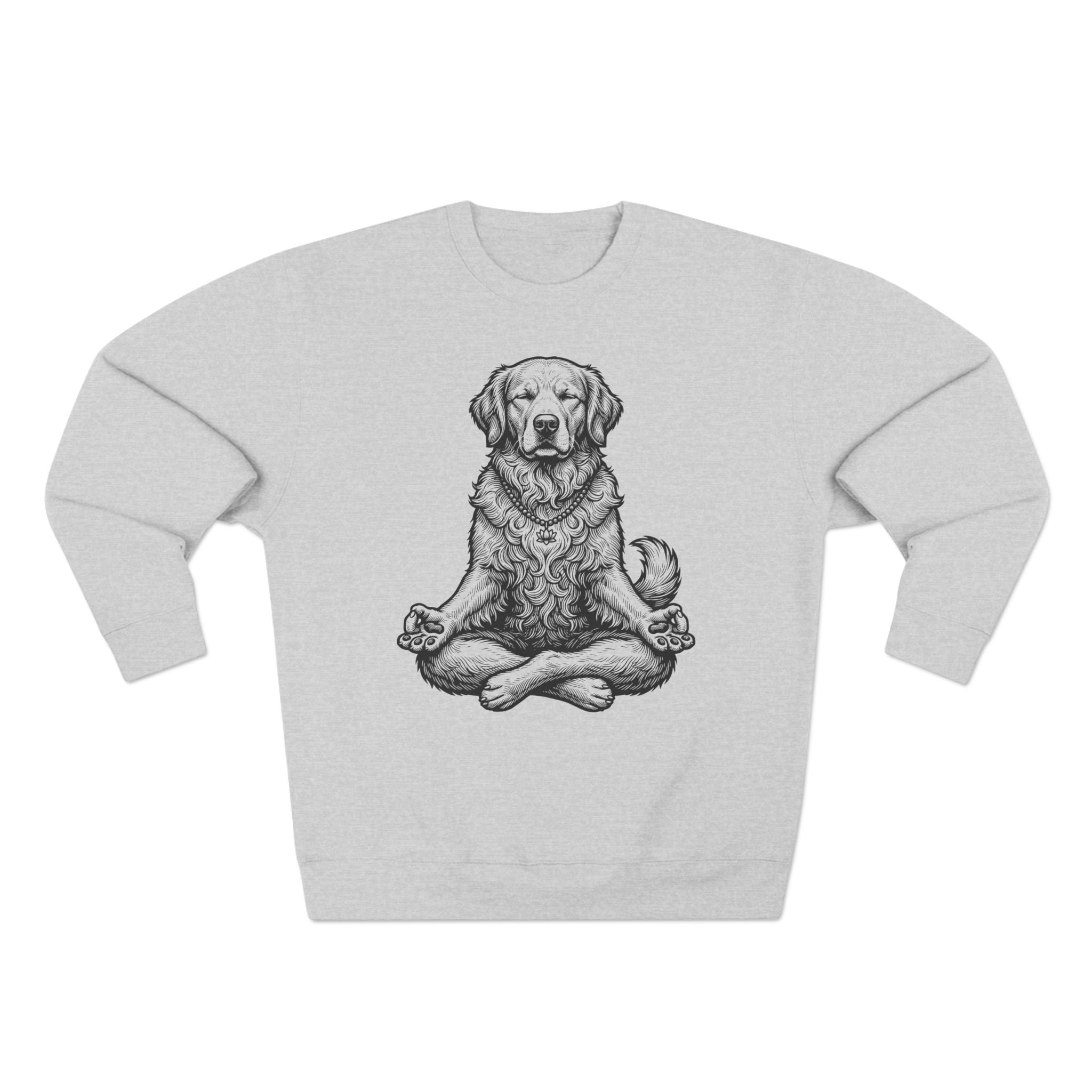 Zen Golden Retriever Meditation Lotus Mala Premium Unisex Sweatshirt