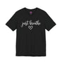 Just Breathe Script Heart Minimal Premium Unisex T-Shirt