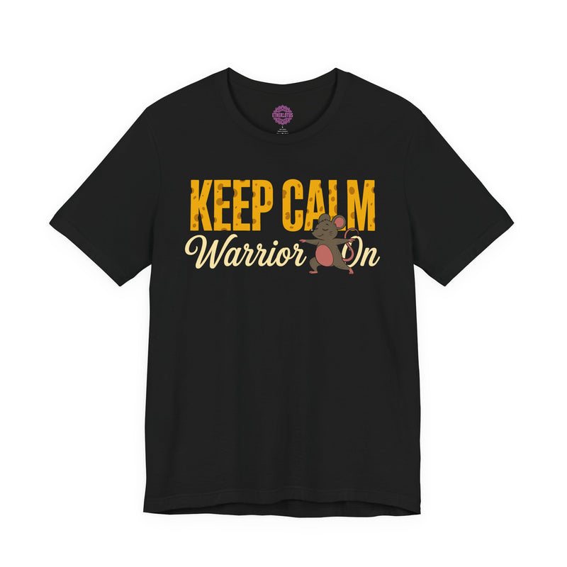 Keep Calm Warrior On Yoga Mouse Premium Unisex T-Shirt