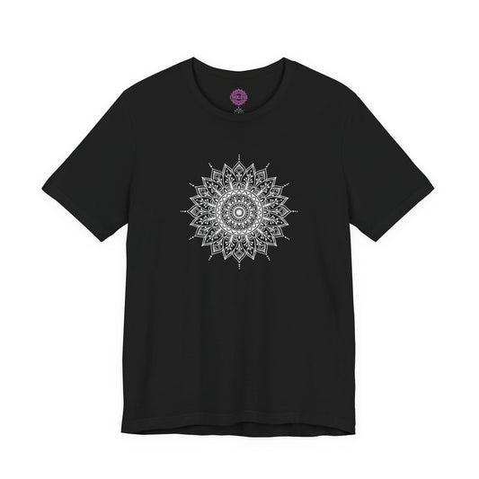 Sacred Mandala Line Art Floral Sun Premium Unisex T-Shirt