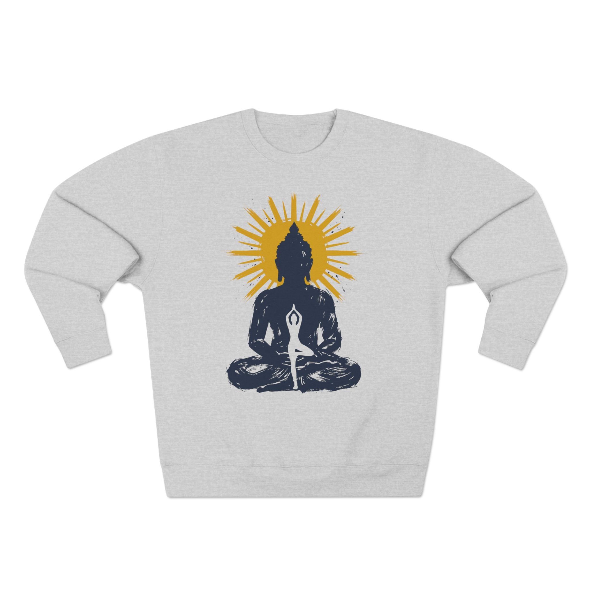 Buddha Yoga Tree Pose Vrksasana Inner Light Sacred Premium Unisex Sweatshirt