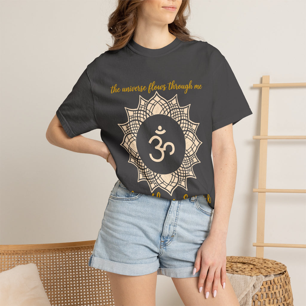 The Universe Flows Through Me Limitless and Pure Crown Chakra Om Comfort Colors® Unisex T-Shirt
