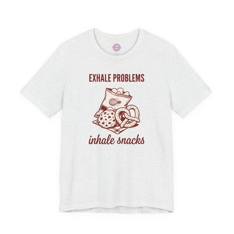 Exhale Problems Inhale Snacks Retro Premium Unisex T-Shirt
