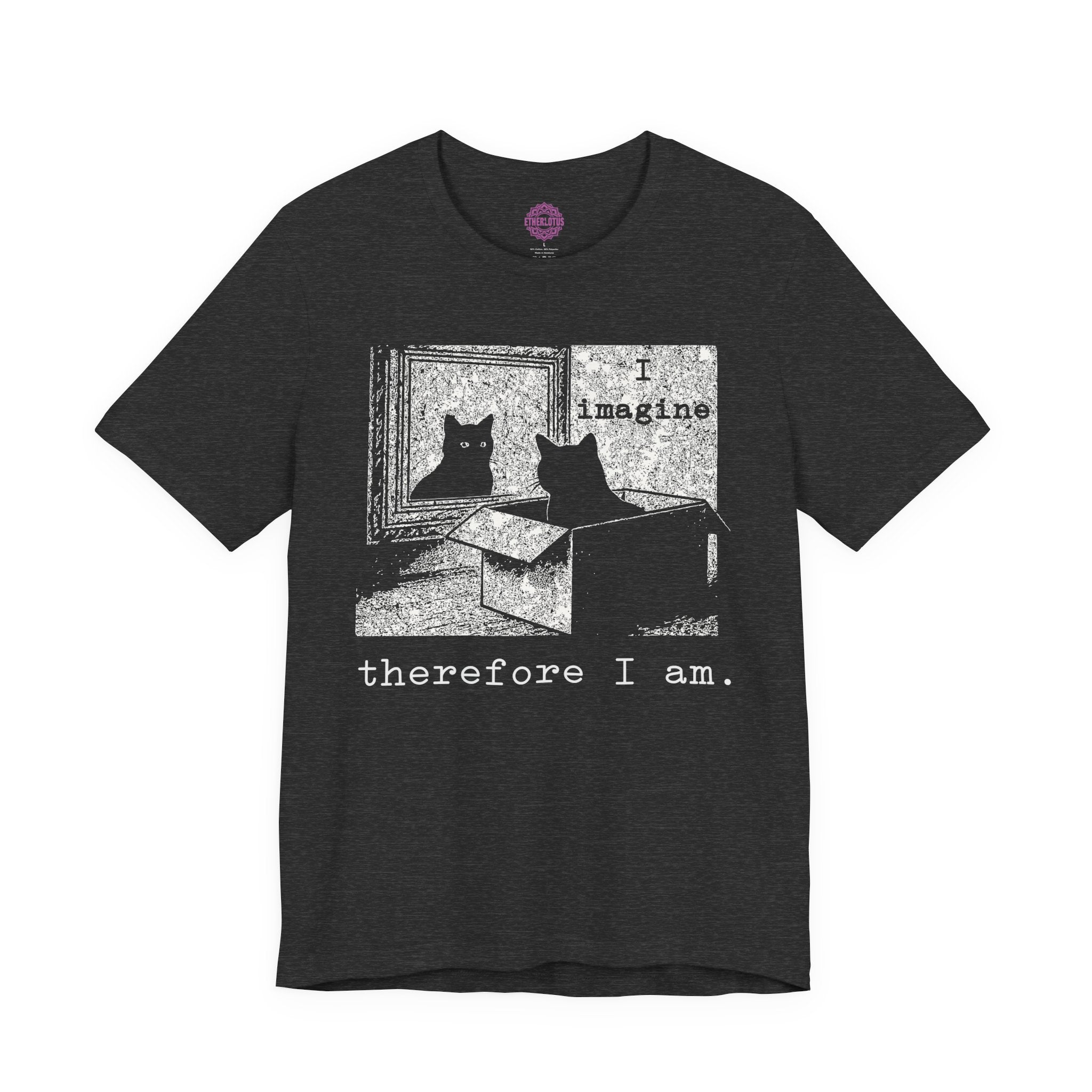 I Imagine Therefore I Am Manifestation Cat Premium Unisex T-Shirt