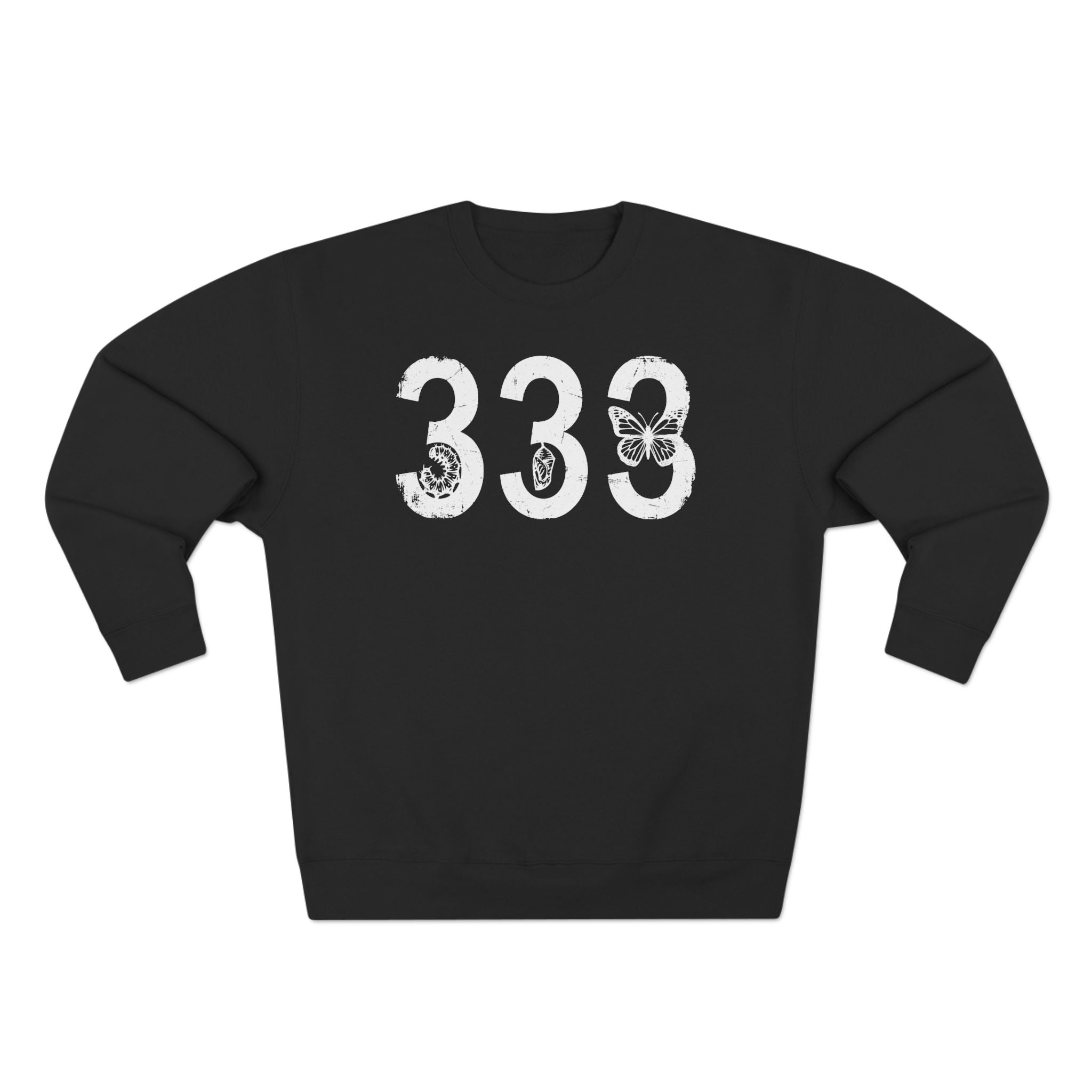 333 Angel Number Butterfly Metamorphosis Premium Unisex Sweatshirt